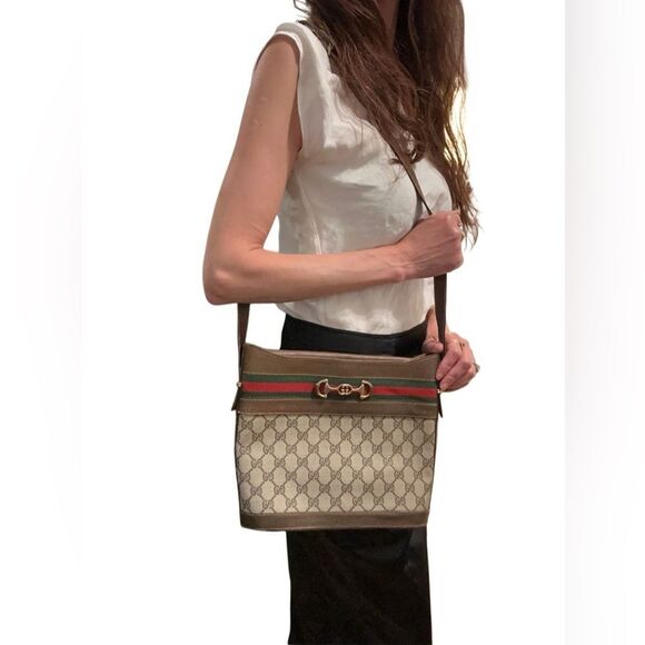 Gucci Secchiello Monogramma GG Vintage horsebit Ophidia Shoulder bag - Picture 1 of 12